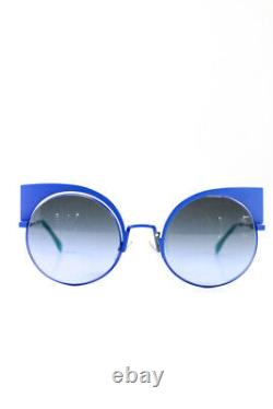 Fendi Womens FF 0177/S Pointed Round Sunglasses Blue Green Metal