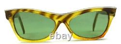GREEN 50s SUNGLASSES VINTAGE WAVY CANDY COLOR CATS FRAME FRANCE 1950S