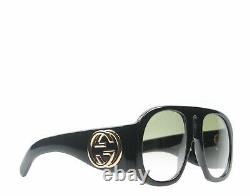 GUCCI Black Green GG0152s Acetate Frame Shaded Lens Oversized Sunglasses