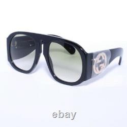 GUCCI Black Green GG0152s Acetate Frame Shaded Lens Oversized Sunglasses