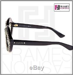 GUCCI CRYSTAL LIPS Stud 3867 Cat Eye Black Gold Frame RX Eyeglasses GG3867S