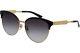 Gucci Clubmaster Sunglasses Gg0074sk 002 Gold Black Frame With Grey Gradient Lens