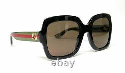 GUCCI GG0036S 002 Black Square Rectangle Women's Sunglasses 54 mm