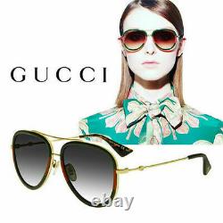 GUCCI GG0062S 003 Aviator Gold Green 57 mm Women's / Men's Sunglasses