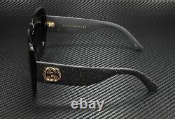 GUCCI GG0102S 001 Rectangular Square Black Grey Women's Sunglasses 54mm