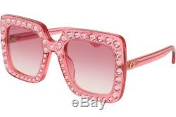 GUCCI GG0148S 003 Pink Crystal Gradient Sunglasses 53mm