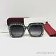 Gucci Gg0148s Black Crystal Gray Frame Oversized Sunglasses 001