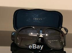 GUCCI GG0152S Black Frame/Gradient Green Lens Women's Sunglasses 100% Authentic