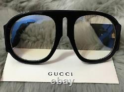 GUCCI GG0152S CLEAR Black Acetate Frame Oversized Sunglasses