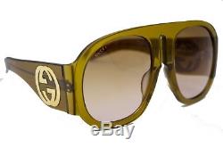 GUCCI GG0152/S Yellow Multi Color Acetate Frame Women's Sunglasses %100Authentic