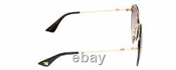 GUCCI GG0351S-004 Women's Aviator Sunglasses Gold/Green Sparkles/Black/Red 62 mm
