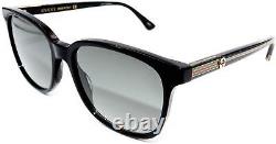 GUCCI GG0376S 001 Rectangular Black Crystal Black Grey 54 mm Women's Sunglasses