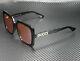 Gucci Gg0418s 002 Rectangular Square Black Pink 54 Mm Women's Sunglasses