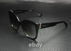 GUCCI GG0459S 001 Rectangular Square Black Black Gold Grey 54 Women's Sunglasses