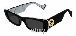 GUCCI GG0516S 001 Square Black White Black Grey 52 mm Women's Sunglasses