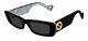 Gucci Gg0516s 001 Square Black White Black Grey 52 Mm Women's Sunglasses