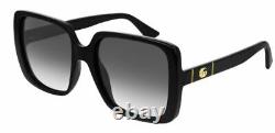 GUCCI GG0632S 001 Square Black Shiny Black Grey 56 mm Women's Sunglasses