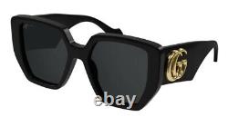 GUCCI GG 0956S 003 Black Gold / Grey Oversized Sunglasses NWT GG0956S