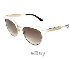 GUCCI GG 4283/S Women Sunglasses White Gold Cat Eye Mother of Pearl Brown U29JD