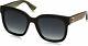 Gucci Rectangular Square Urban Gg0034/s 002 Black/ Green Unisex Sunglasses 54mm