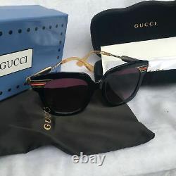GUCCI gg0281 black/gold frame sunglasses