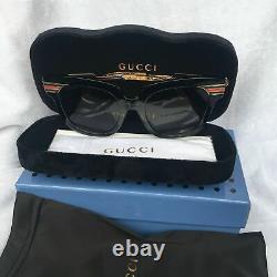 GUCCI gg0281 black/gold frame sunglasses