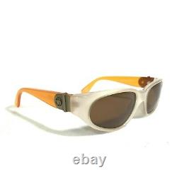 Gianni Versace Sunglasses MOD. 408 COL. 445 Orange Nude Square Frames w Brown Lens