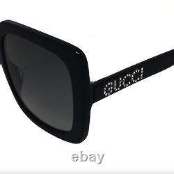 Gucci Black GG0418S 001 Square Frame Grey Glass Women's Sunglasses