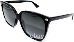 Gucci Black/Gradient Grey Cat-Eye Women's Square Sunglasses GG0022S 001