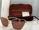 Gucci Cateye Sunglasses Gg0538s 002 Yellow Gold Frame Pink Lens 63mm