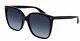 Gucci Gg0022s 001 Black/gradient Grey Cat-eye Women's Sunglasses
