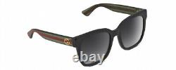Gucci GG0034SN Women Square Sunglasses in Black Green Crystal/Grey Gradient 54mm