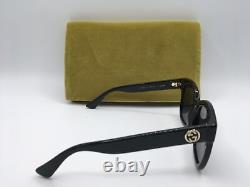Gucci GG0034SN Women's Black Frame Grey Lens Square Sunglasses 54MM