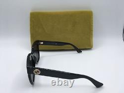 Gucci GG0034SN Women's Black Frame Grey Lens Square Sunglasses 54MM