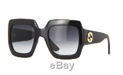 Gucci GG0053S 001 54mm Oversize Square Black Women Sunglasses NEW Authentic