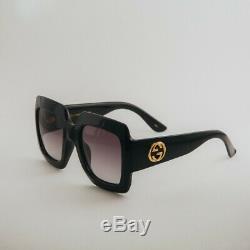 Gucci GG0053S 001 54mm Oversize Square Black Women Sunglasses with Velvet case