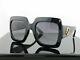 Gucci Gg0053s 001 Black / Grey Lens Square Women Sunglasses 100% Uv