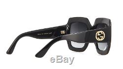 Gucci GG0053S 001 Vintage Oversized Sunglasses in Black 100% UV