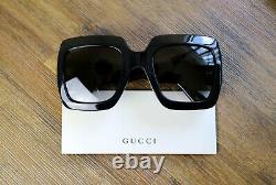 Gucci GG0053S 54mm Oversize Black Square Women Sunglasses with Velvet case