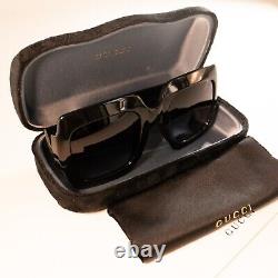 Gucci GG0053S Black / Grey Lens Square Women Oversized Sunglasses 100% UV