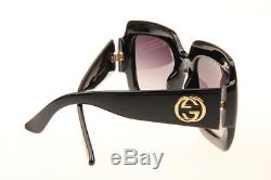 Gucci GG0053 001 Oversized Square Sunglasses in Black Authentic 100% UV
