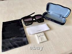 Gucci GG0083S 001 54mm Square Black Women Sunglasses with Light Grey Lens