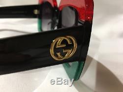 Gucci GG0083S 001 Red Black With Grey Gradient Lenses Sunglasses 100%UV