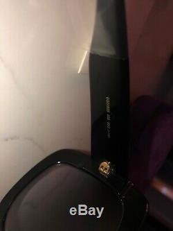 Gucci GG0083S 008 54mm Oversized Square Black Women Sunglasses New