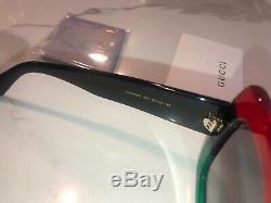 Gucci GG0083s 001 Red-Black With Grey Lenses Sunglasses Large Square Aut