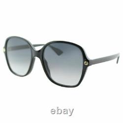 Gucci GG0092S 001 Black Plastic Square Sunglasses Grey Gradient Lens