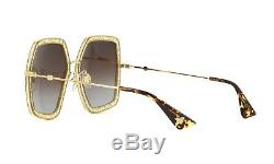 Gucci GG0106S Glitter Gold/Brown Shaded (005 W) Sunglasses