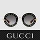 Gucci Gg0113s 001 Black Gold Sunglasses L'aveugle Par Amour Authentic