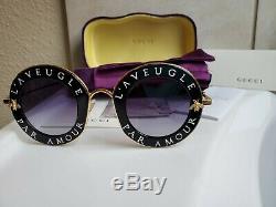 Gucci GG0113S 001 Sunglasses L'Aveugle Par Amour Black New