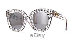 Gucci GG0116S 001 Oversize Crystal Women Sunglasses with Crystal Stars 100% UV